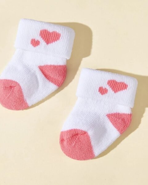 Chaussettes bébé — Cœurs roses