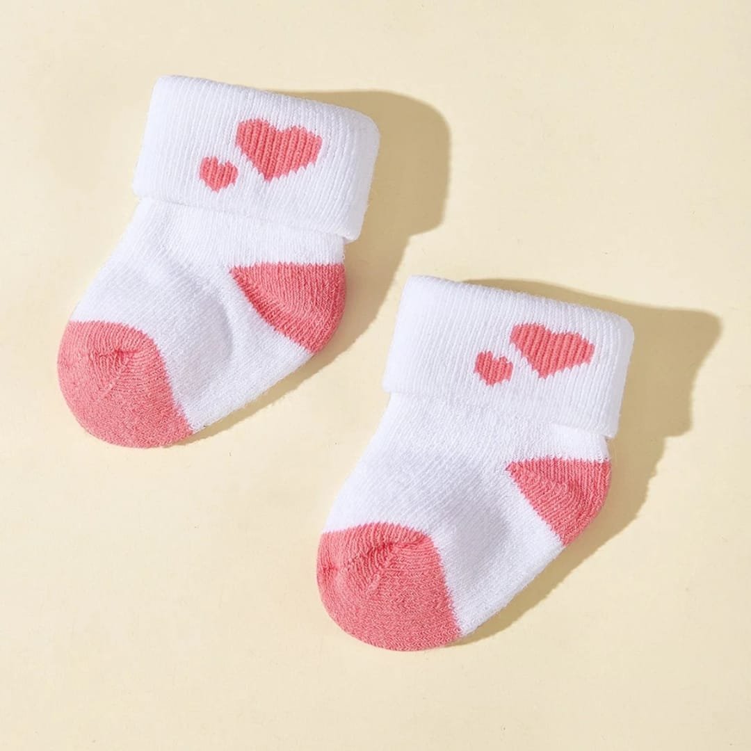 Chaussettes bébé — Cœurs roses
