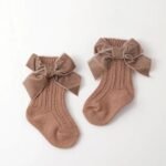 Chaussettes bébé — Nœud marron
