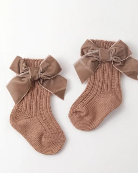 Chaussettes bébé — Nœud marron