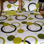 Parure de lit à motifs de cercles vert anis et gris
